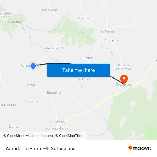 Adrada De Pirón to Sotosalbos map