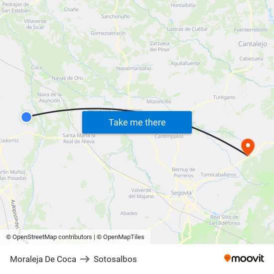 Moraleja De Coca to Sotosalbos map