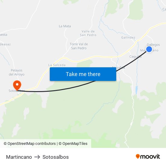 Martincano to Sotosalbos map
