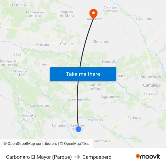 Carbonero El Mayor (Parque) to Campaspero map