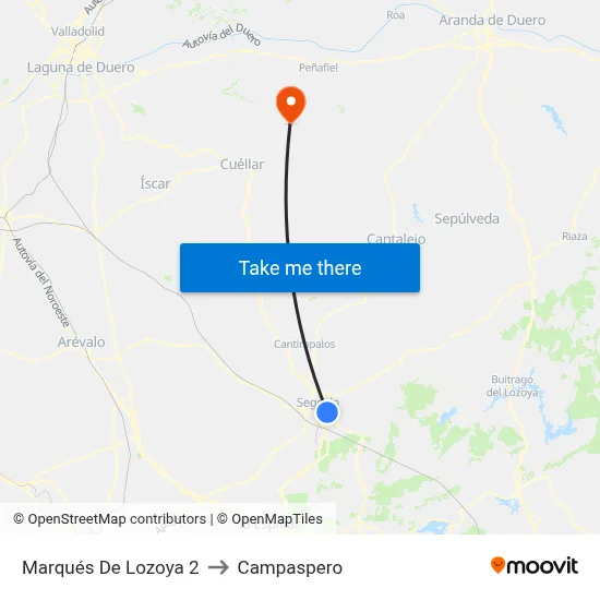 Marqués De Lozoya 2 to Campaspero map