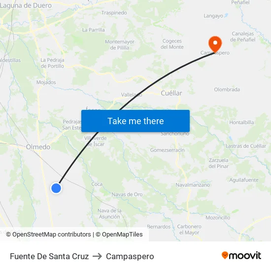 Fuente De Santa Cruz to Campaspero map