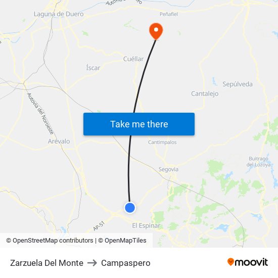 Zarzuela Del Monte to Campaspero map