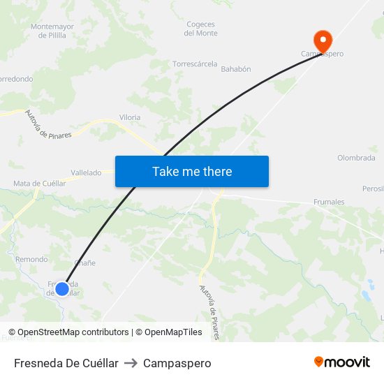 Fresneda De Cuéllar to Campaspero map