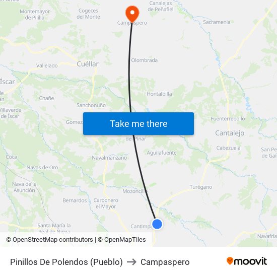 Pinillos De Polendos (Pueblo) to Campaspero map