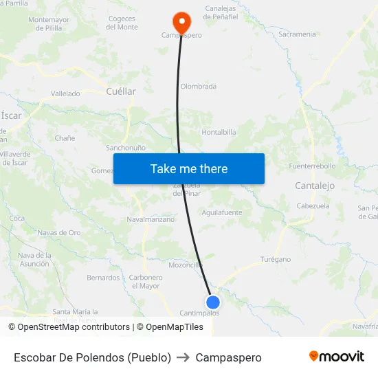 Escobar De Polendos (Pueblo) to Campaspero map