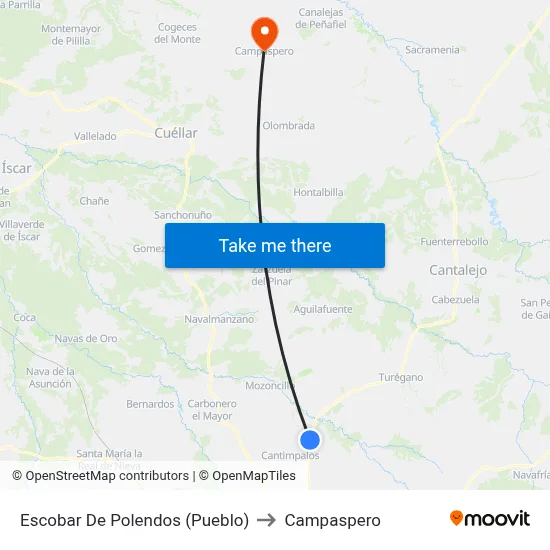 Escobar De Polendos (Pueblo) to Campaspero map