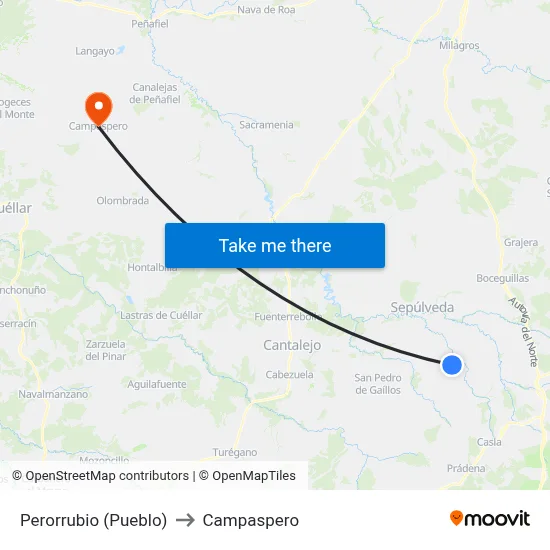 Perorrubio (Pueblo) to Campaspero map