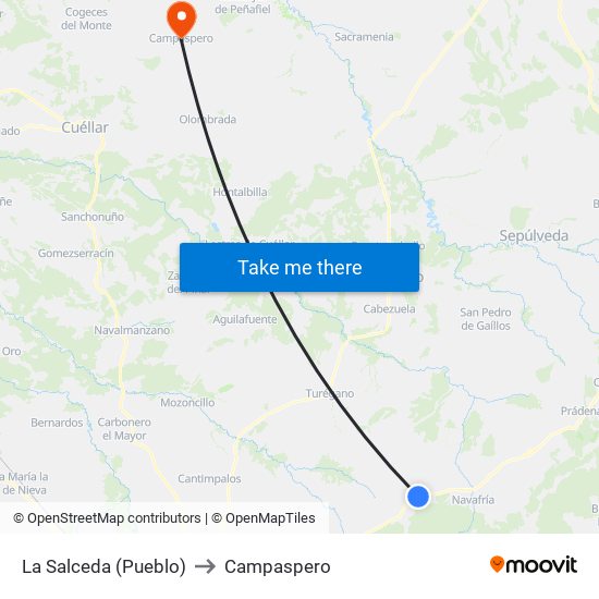 La Salceda (Pueblo) to Campaspero map