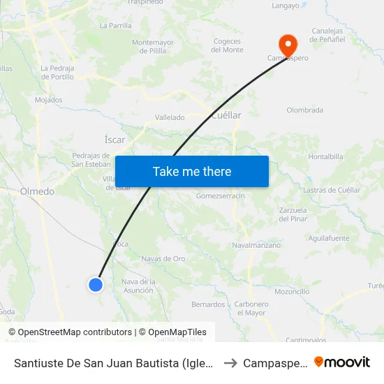 Santiuste De San Juan Bautista (Iglesia) to Campaspero map