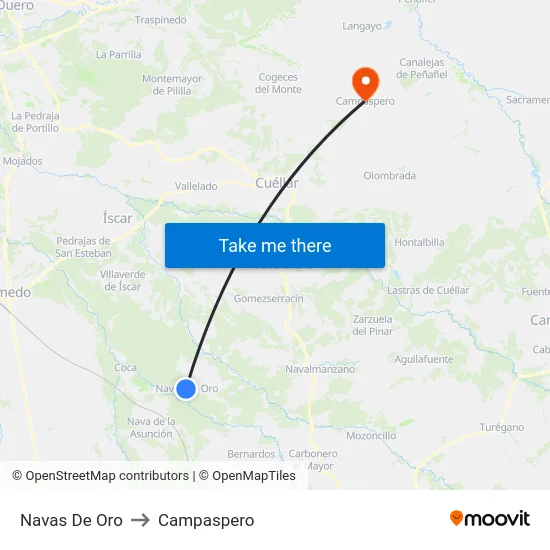 Navas De Oro to Campaspero map