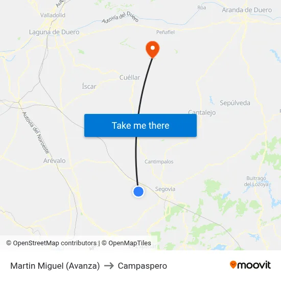 Martin Miguel (Avanza) to Campaspero map