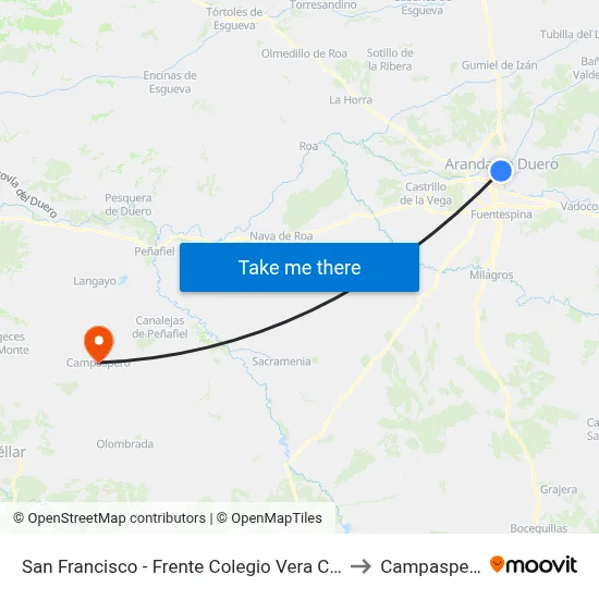 San Francisco - Frente Colegio Vera Cruz to Campaspero map