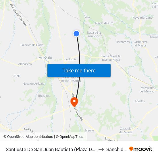 Santiuste De San Juan Bautista (Plaza Del Carmen) to Sanchidrián map