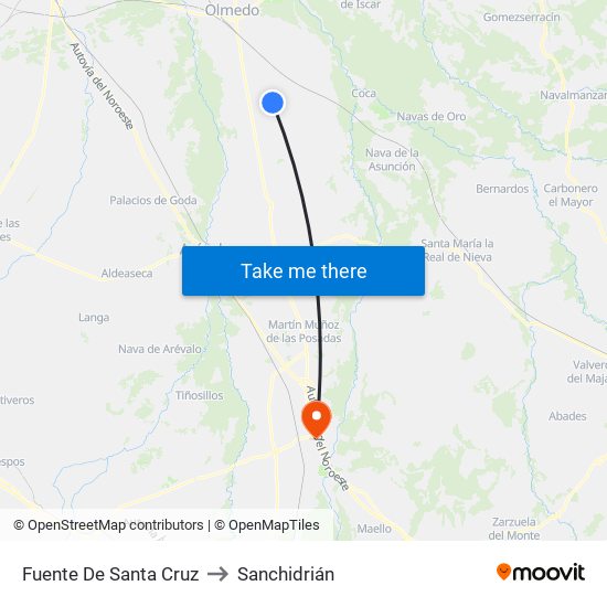 Fuente De Santa Cruz to Sanchidrián map