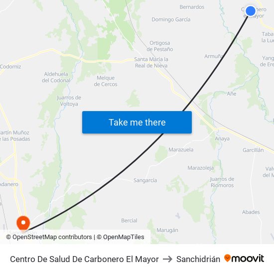 Centro De Salud De Carbonero El Mayor to Sanchidrián map