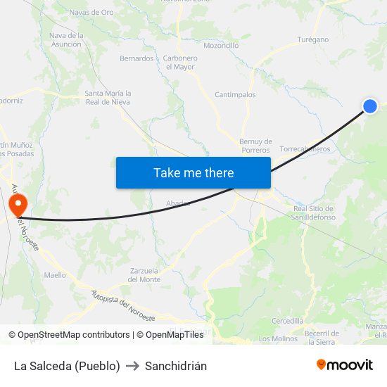 La Salceda (Pueblo) to Sanchidrián map