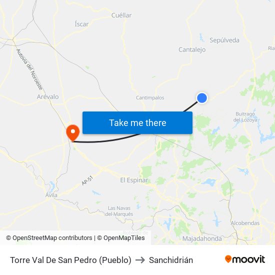 Torre Val De San Pedro (Pueblo) to Sanchidrián map