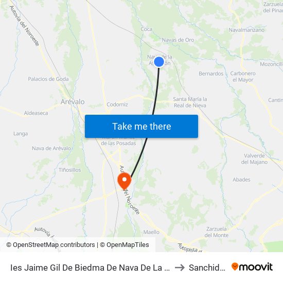 Ies Jaime Gil De Biedma De Nava De La Asunción to Sanchidrián map