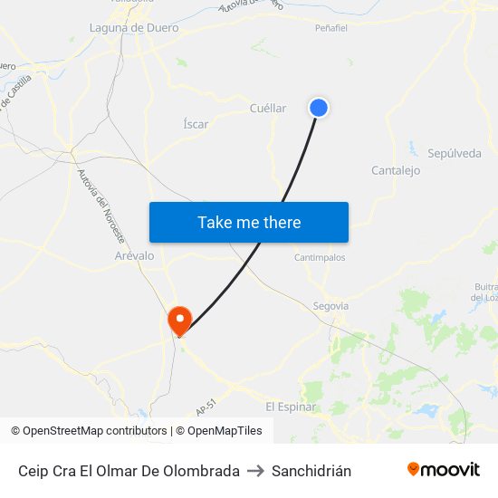 Ceip Cra El Olmar De Olombrada to Sanchidrián map