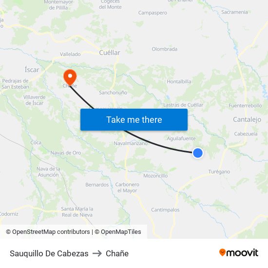 Sauquillo De Cabezas to Chañe map