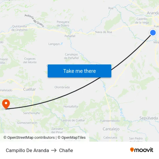 Campillo De Aranda to Chañe map