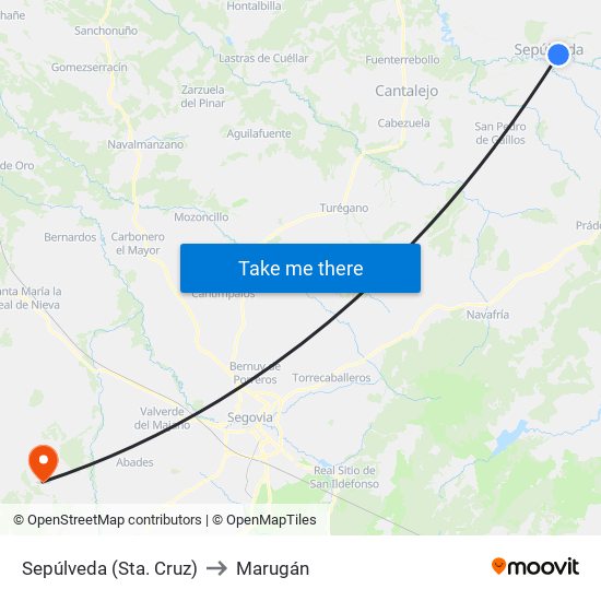 Sepúlveda (Sta. Cruz) to Marugán map