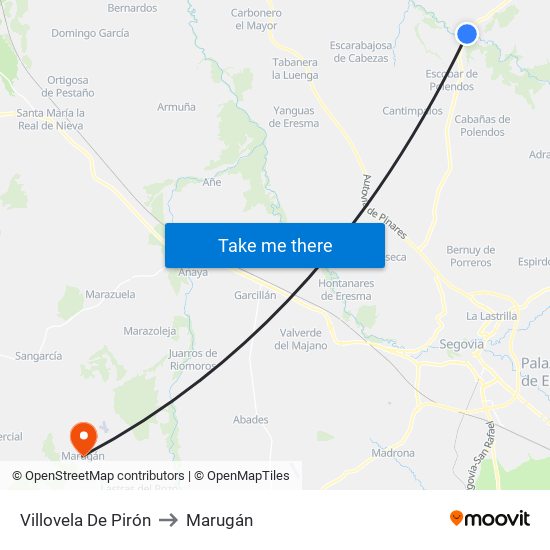 Villovela De Pirón to Marugán map