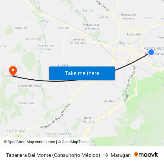 Tabanera Del Monte (Consultorio Médico) to Marugán map