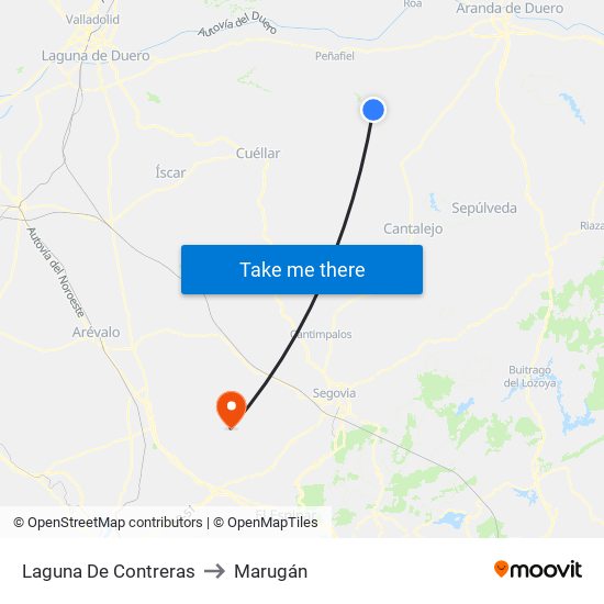 Laguna De Contreras to Marugán map