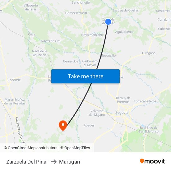 Zarzuela Del Pinar to Marugán map