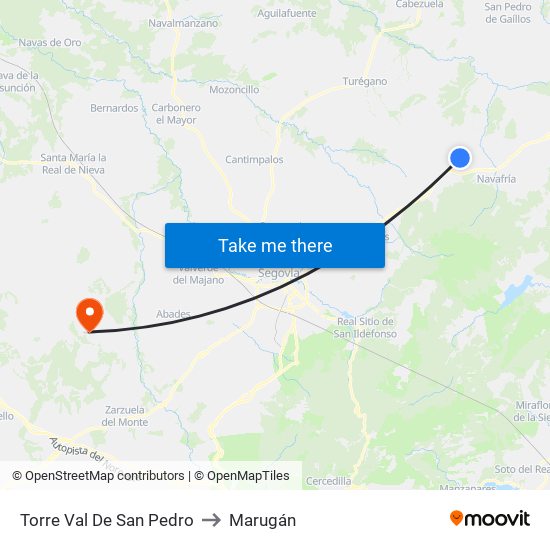 Torre Val De San Pedro to Marugán map