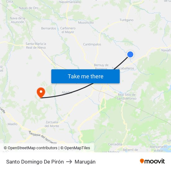 Santo Domingo De Pirón to Marugán map