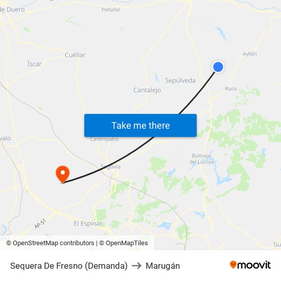 Sequera De Fresno (Demanda) to Marugán map