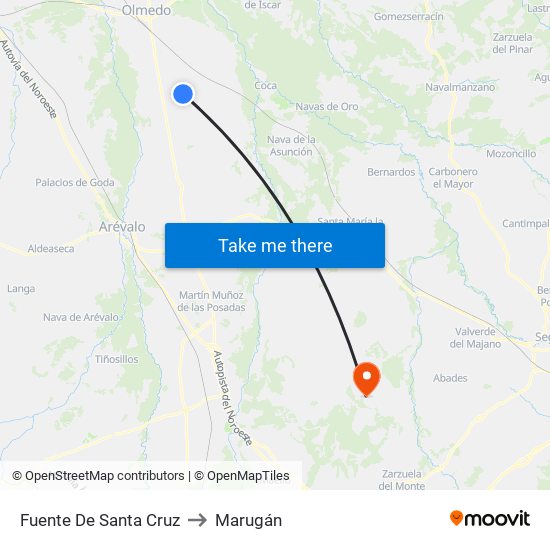 Fuente De Santa Cruz to Marugán map