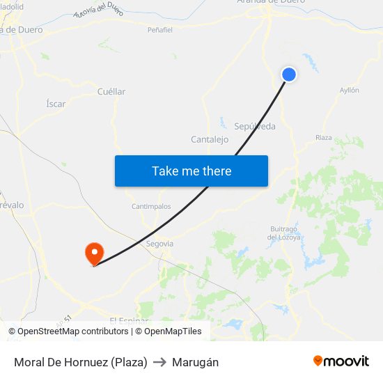 Moral De Hornuez (Plaza) to Marugán map