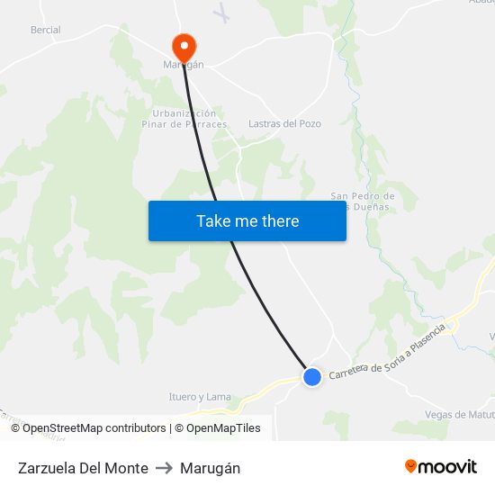 Zarzuela Del Monte to Marugán map