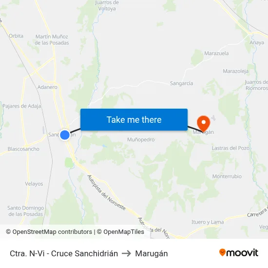 Ctra. N-Vi - Cruce Sanchidrián to Marugán map