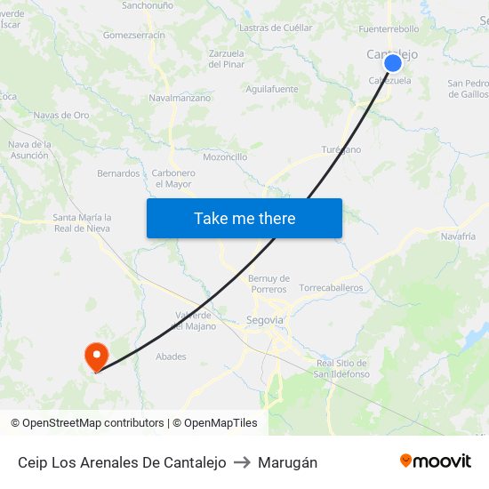 Ceip Los Arenales De Cantalejo to Marugán map