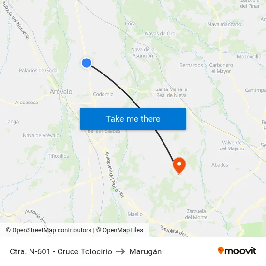 Ctra. N-601 - Cruce Tolocirio to Marugán map