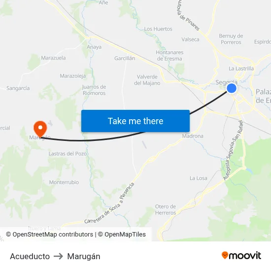 Acueducto to Marugán map