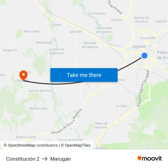 Constitución 2 to Marugán map
