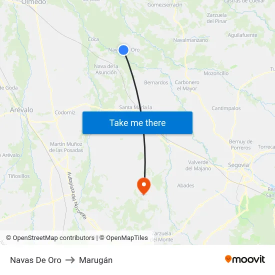 Navas De Oro to Marugán map