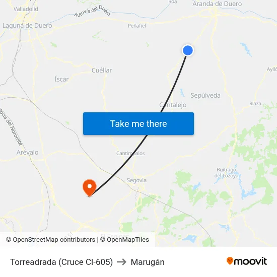 Torreadrada (Cruce Cl-605) to Marugán map