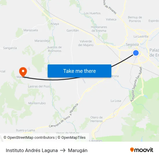 Instituto Andrés Laguna to Marugán map