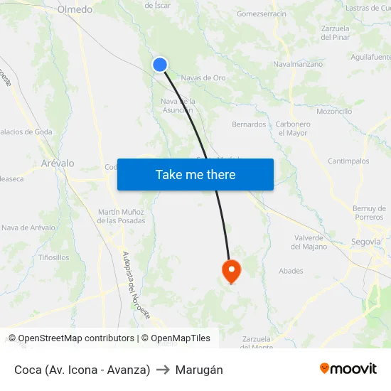 Coca (Av. Icona - Avanza) to Marugán map