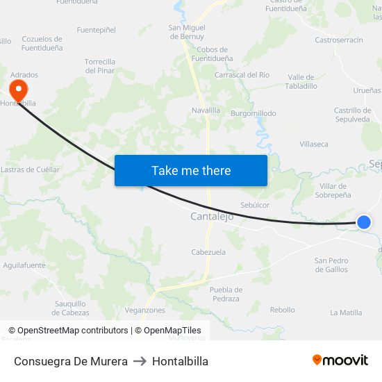 Consuegra De Murera to Hontalbilla map