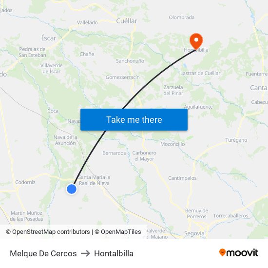 Melque De Cercos to Hontalbilla map