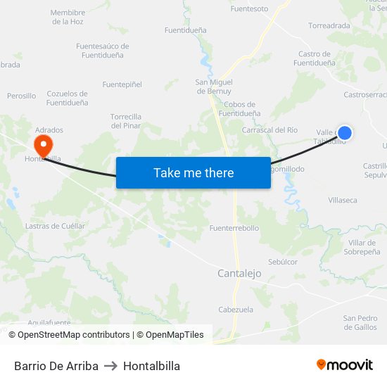 Barrio De Arriba to Hontalbilla map