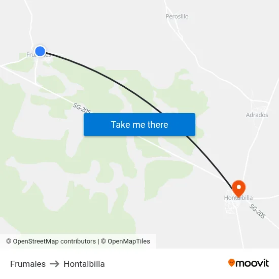 Frumales to Hontalbilla map